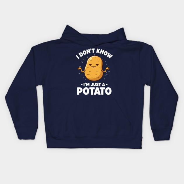 'I Don't Know I'm Just a Potato' Shrug Kids Hoodie by enrynz