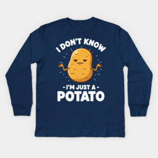 'I Don't Know I'm Just a Potato' Shrug Kids Long Sleeve T-Shirt