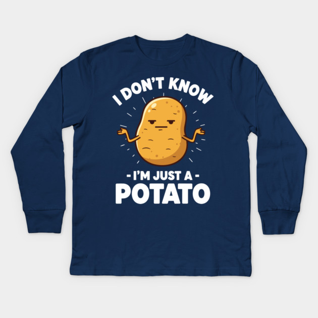 'I Don't Know I'm Just a Potato' Shrug Kids Long Sleeve T-Shirt by enrynz