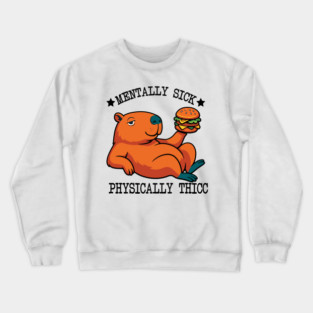 Funny Capybara Thicc Meme Crewneck Sweatshirt