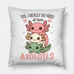 Cute Colorful Pet Lover Axolotl Pillow