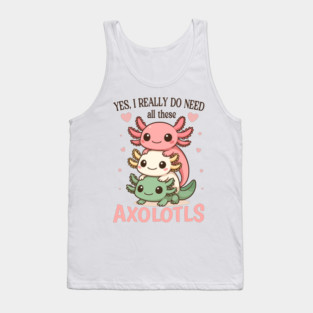 Cute Colorful Pet Lover Axolotl Tank Top