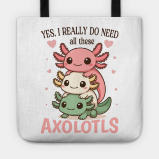 Cute Colorful Pet Lover Axolotl Tote