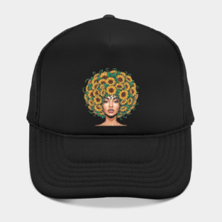 Sunflower Afro Queen Hat