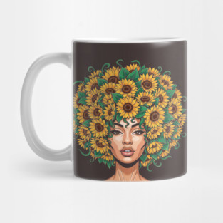 Sunflower Afro Queen Mug