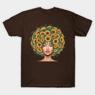 Sunflower Afro Queen T-Shirt