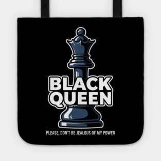 Sassy Black Queen Chess Tote