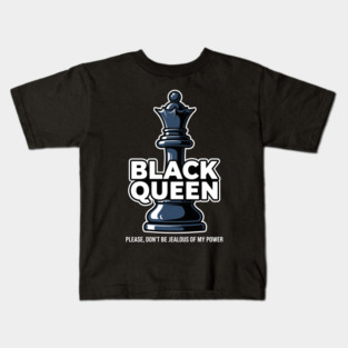 Sassy Black Queen Chess Kids T-Shirt