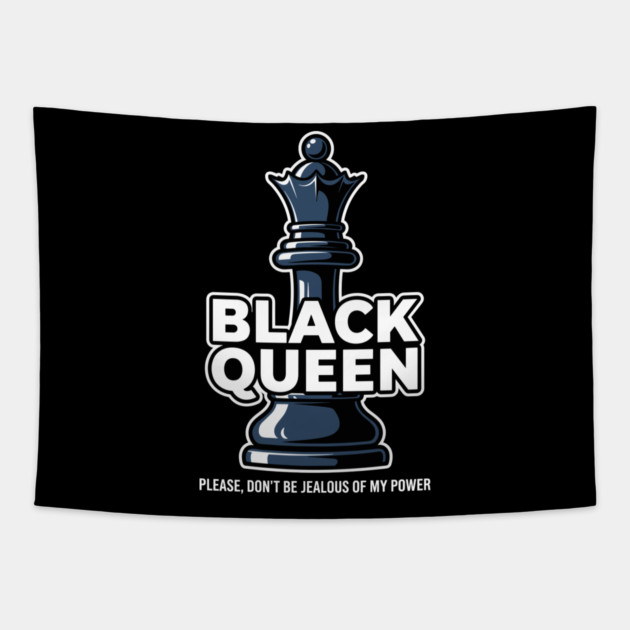 Sassy Black Queen Chess Tapestry by enrynz