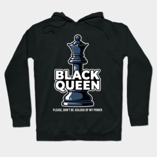 Sassy Black Queen Chess Hoodie
