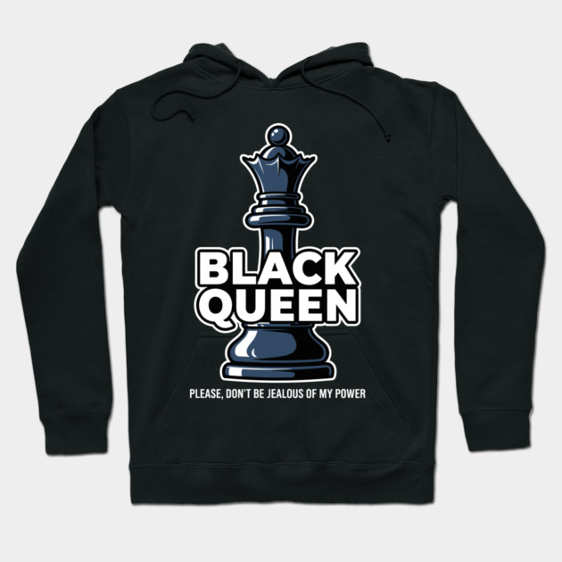 Sassy Black Queen Chess Hoodie by enrynz