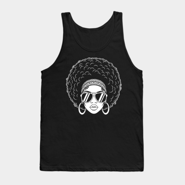 Sassy 70s Afro Diva Tank Top by enrynz