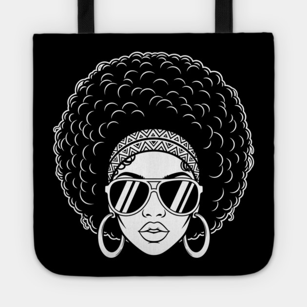 Sassy 70s Afro Diva Tote by enrynz