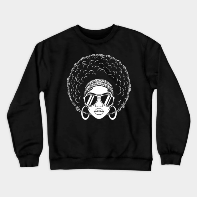 Sassy 70s Afro Diva Crewneck Sweatshirt by enrynz