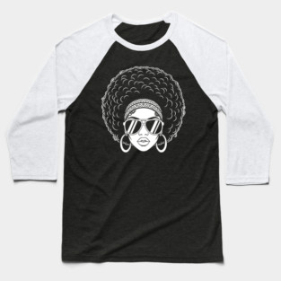 Sassy 70s Afro Diva Baseball T-Shirt