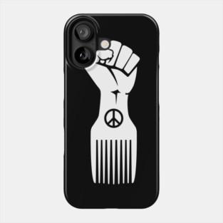 Iconic Black Power Fist with Peace & Afro Pick Phone Case