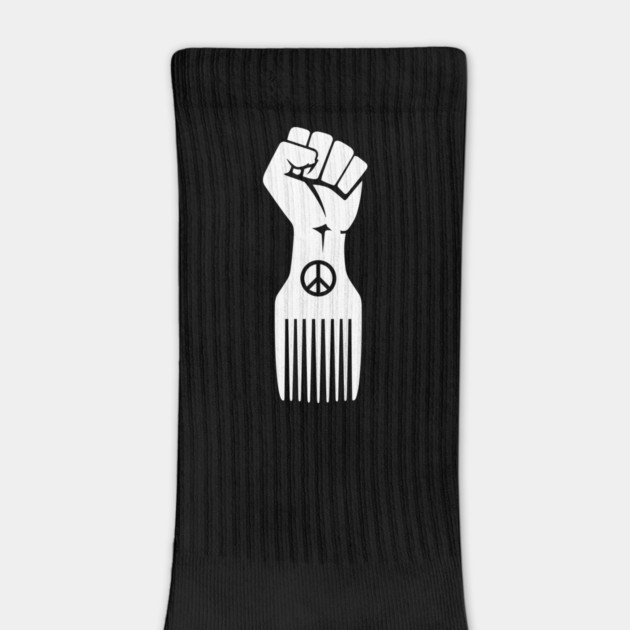 Iconic Black Power Fist with Peace & Afro Pick by enrynz