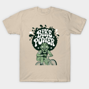 Bike Power! Groovy Afro Cyclist T-Shirt