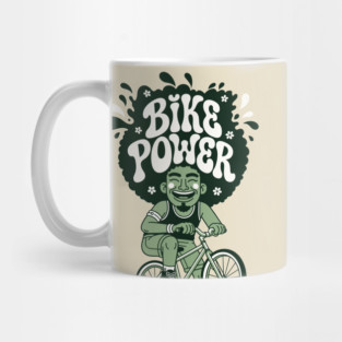 Bike Power! Groovy Afro Cyclist Mug
