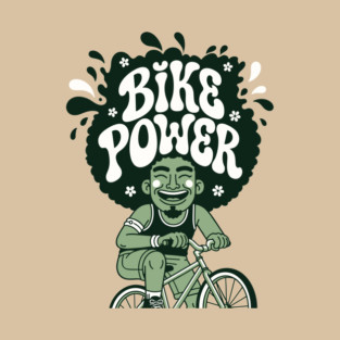 Bike Power! Groovy Afro Cyclist T-Shirt