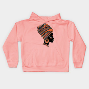 Vibrant African Queen Headwrap Kids Hoodie