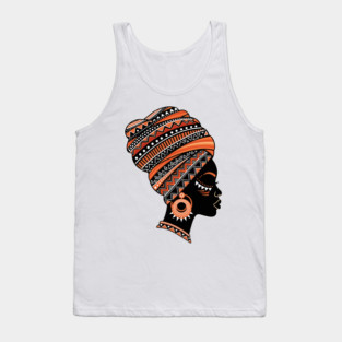 Vibrant African Queen Headwrap Tank Top