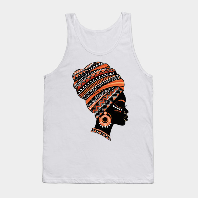 Vibrant African Queen Headwrap Tank Top by enrynz