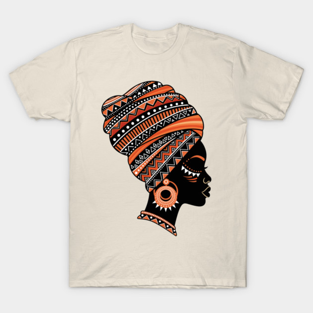 Vibrant African Queen Headwrap T-Shirt by enrynz