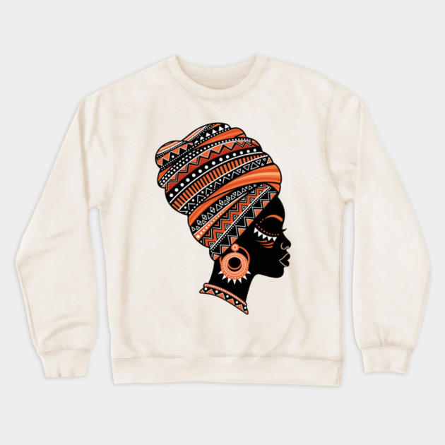 Vibrant African Queen Headwrap Crewneck Sweatshirt by enrynz