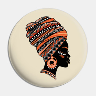 Vibrant African Queen Headwrap Pin