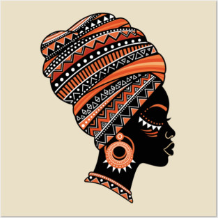 Vibrant African Queen Headwrap Posters and Art