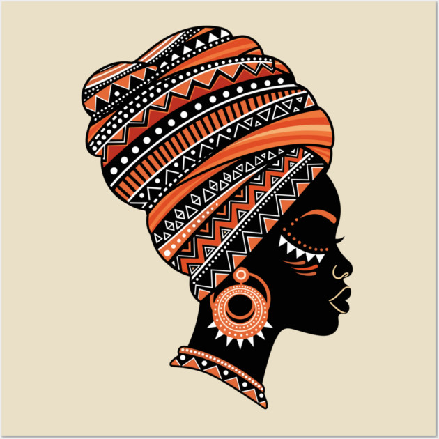 Vibrant African Queen Headwrap Wall Art by enrynz