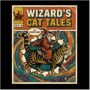 Wizard's Cat Tales To Adventure! Comic Book Vintage Posters and Art