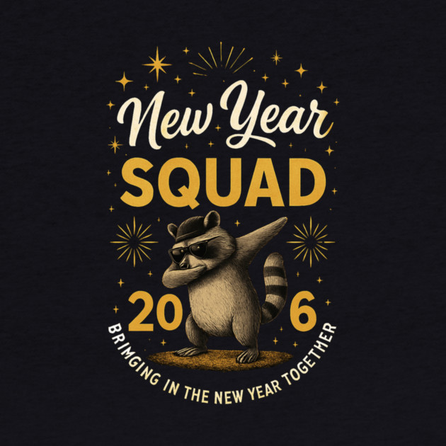New Year Squad 2016 Bringing In The New Year Together Raccoon Dabbing by ArtistTee ⭐⭐⭐⭐⭐