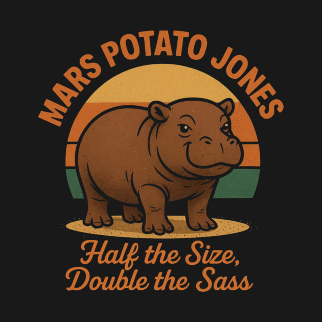 Mars Potato Jones Half The Size, Double The Sass Funny Hippopotamus by ArtistTee ⭐⭐⭐⭐⭐