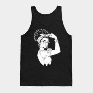 Fierce Black Rosie Riveter Flex Tank Top