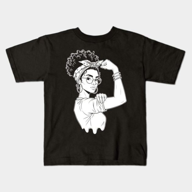 Fierce Black Rosie Riveter Flex Kids T-Shirt by enrynz