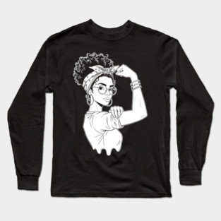 Fierce Black Rosie Riveter Flex Long Sleeve T-Shirt