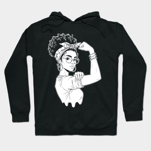 Fierce Black Rosie Riveter Flex Hoodie by enrynz