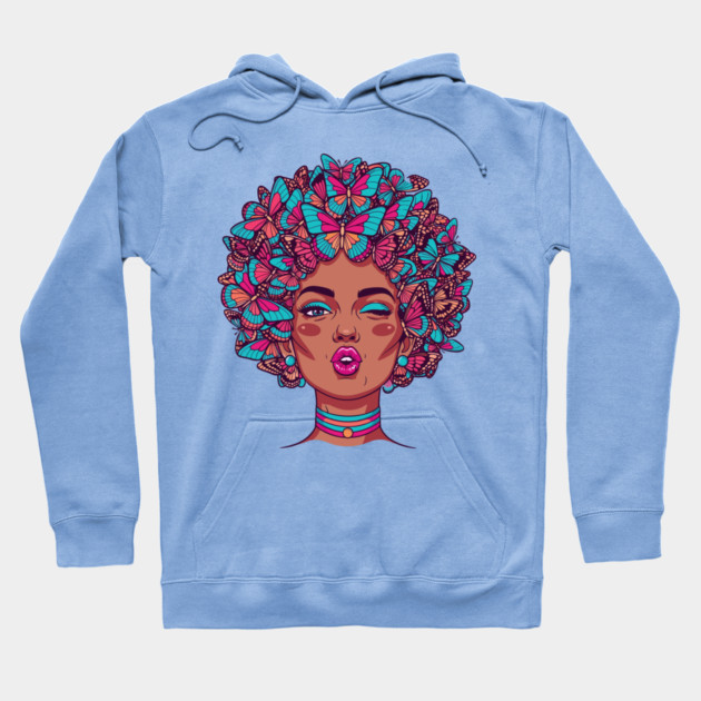 Butterfly Afro Diva Hoodie by enrynz