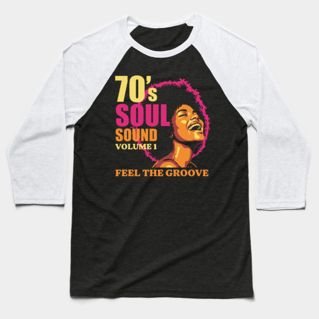 Groovy 70's Soul Sound Baseball T-Shirt by enrynz