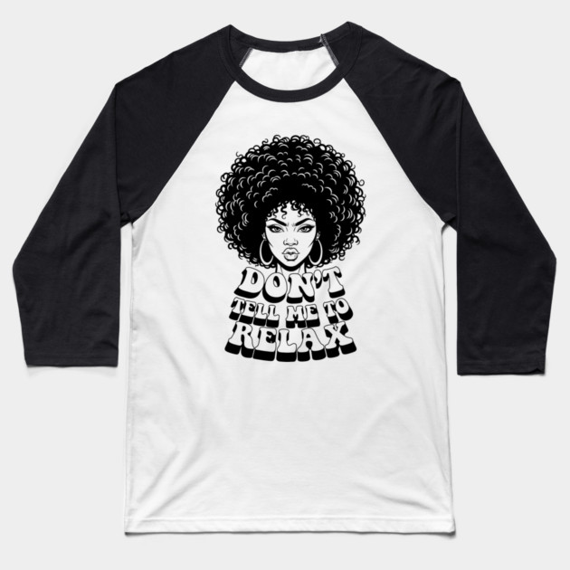 Fierce Afro Queen Baseball T-Shirt by enrynz