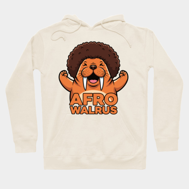 Funky Afro Walrus Hoodie by enrynz