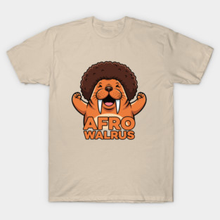 Funky Afro Walrus T-Shirt