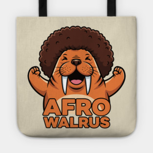 Funky Afro Walrus Tote