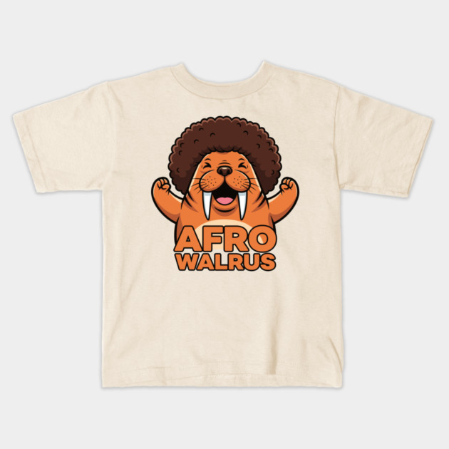 Funky Afro Walrus Kids T-Shirt by enrynz