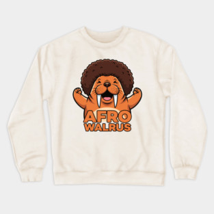 Funky Afro Walrus Crewneck Sweatshirt