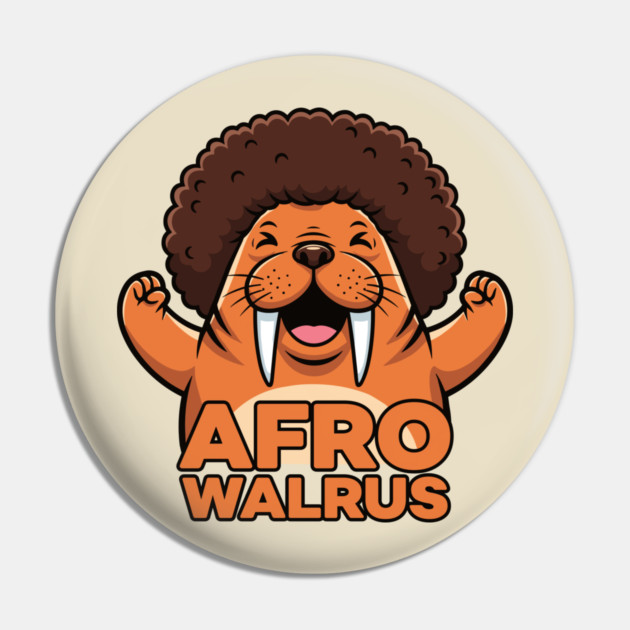 Funky Afro Walrus Pin by enrynz