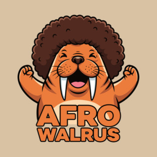 Funky Afro Walrus T-Shirt