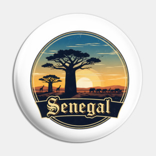 Senegal Africa Nature Vintage Travel Badge Pin